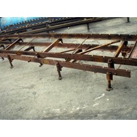 10 m roller conveyor, useful width 760 mm